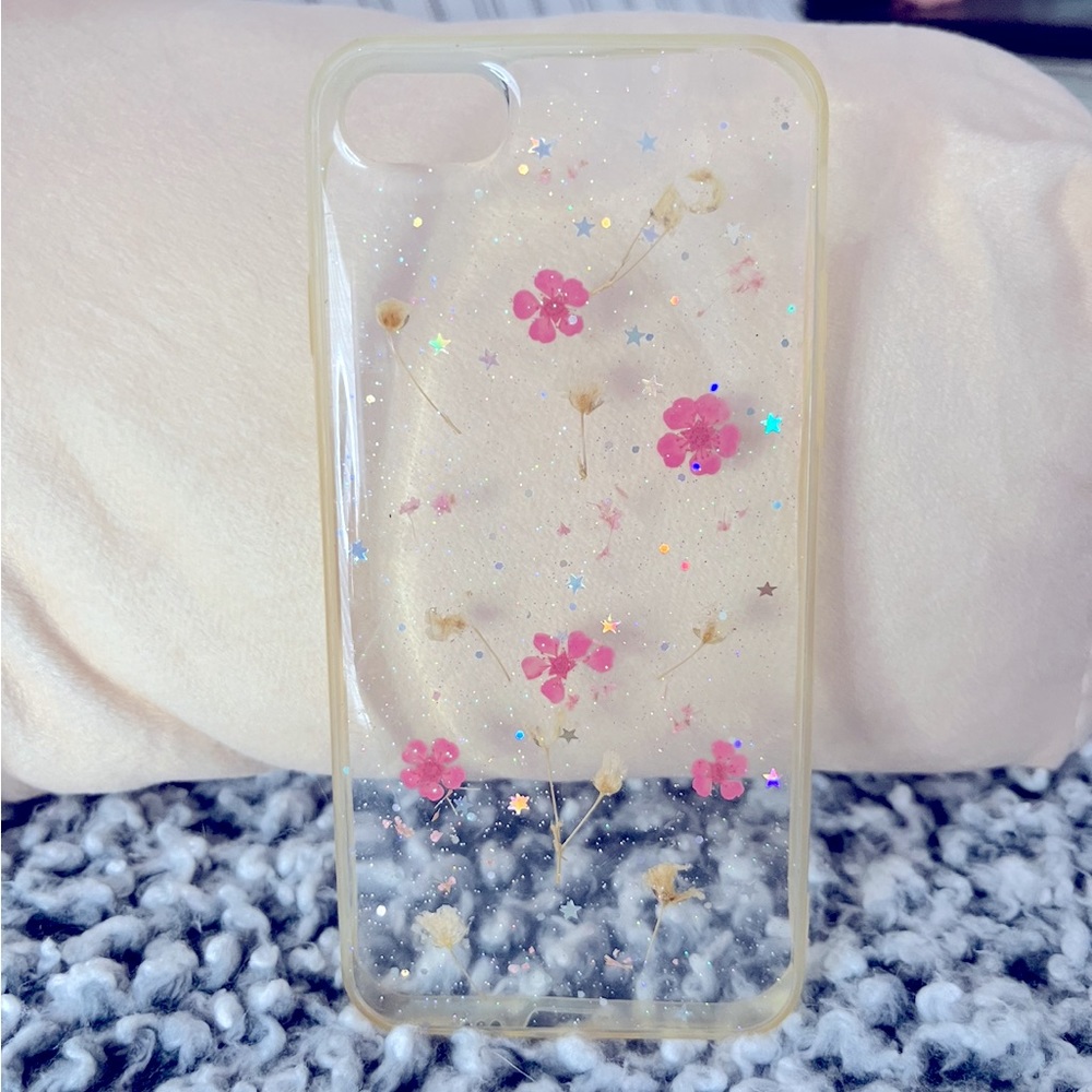 iPhone 6/7/8/SE clear flower case